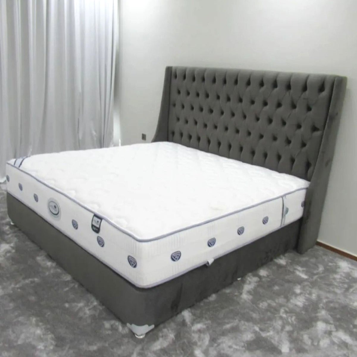 Modern finishUpholstered Bed
