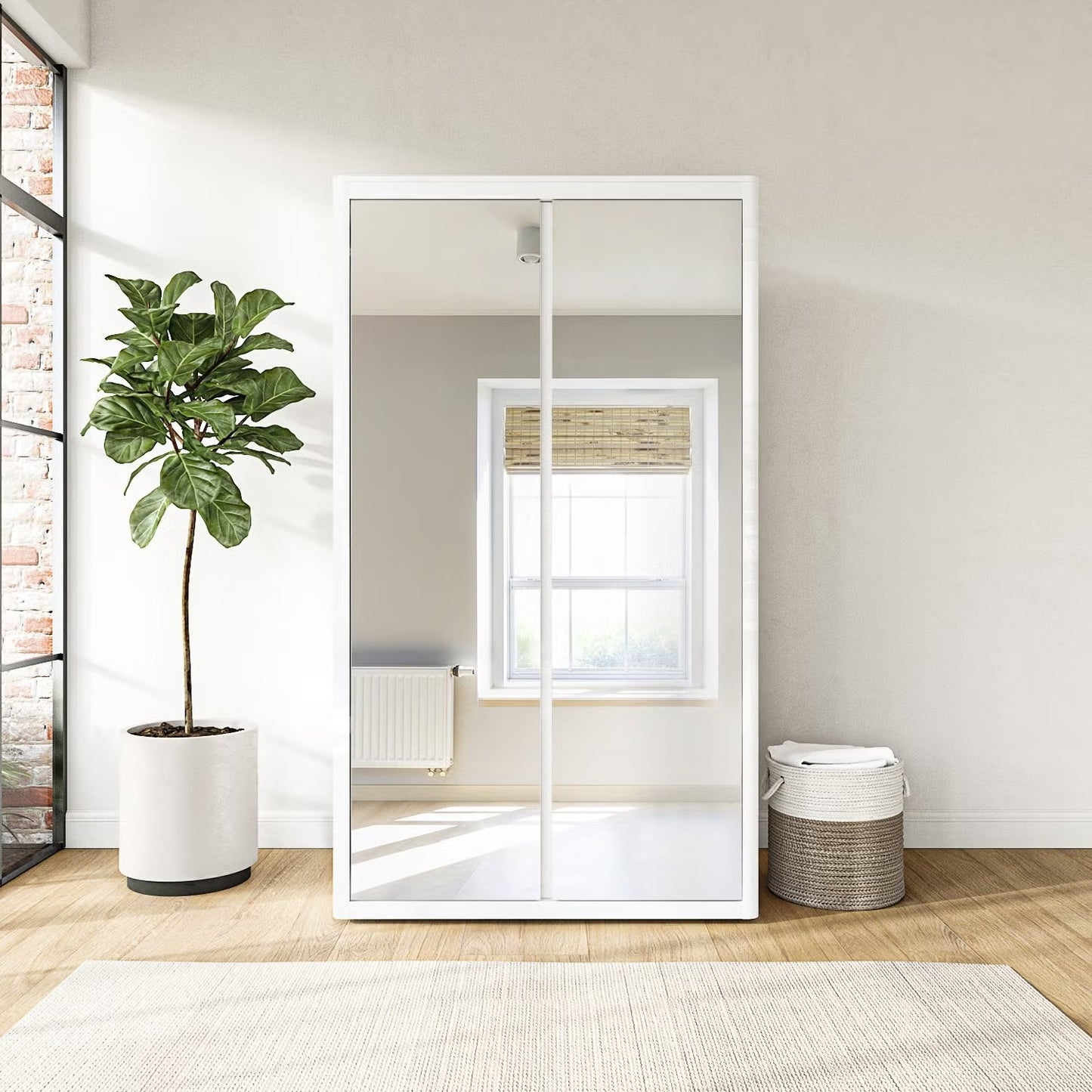 Double Door Wardrobe With Mirror Doors