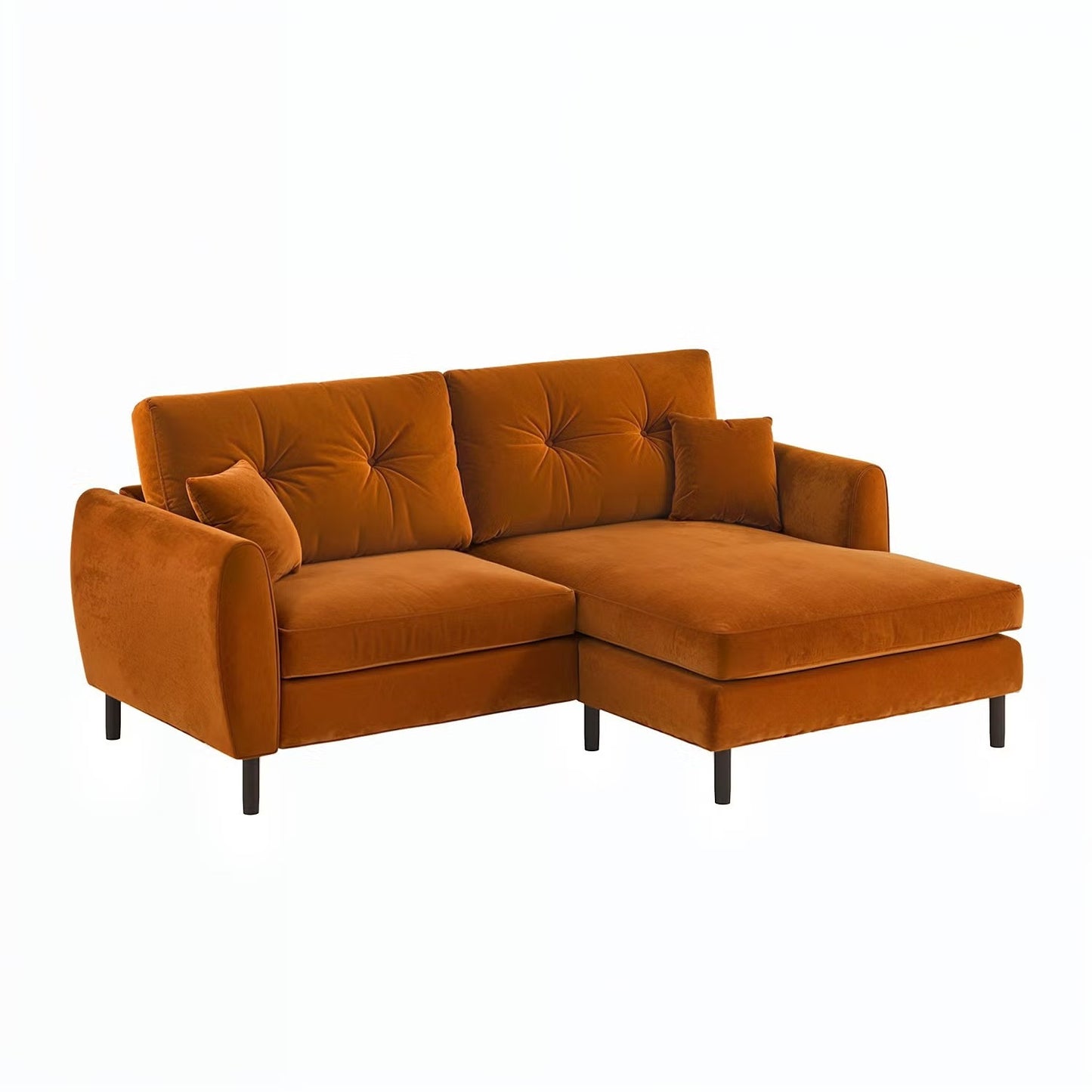Double Seater Orange L Shaped Sofa