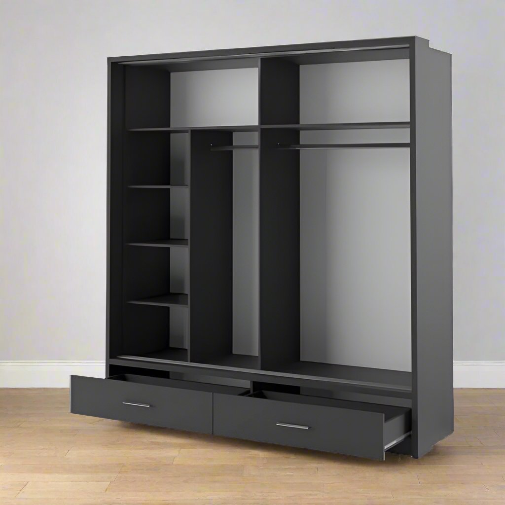 Elegant Sliding Wardrobe with Mirror