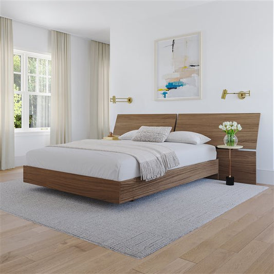 Modern Design Platform Bed with Wood Finish