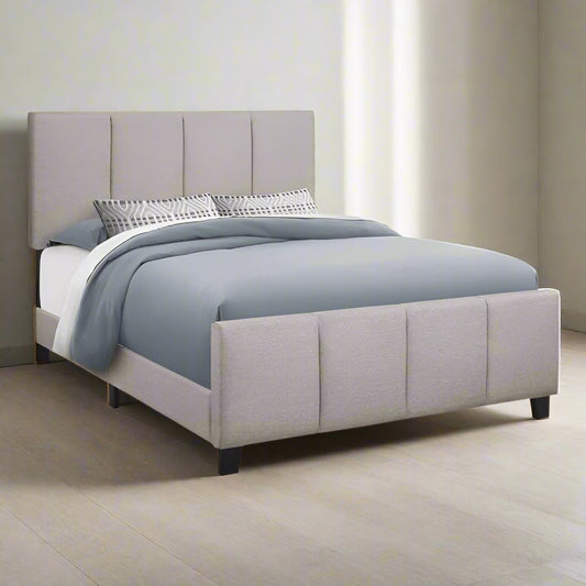 Elegant Minimalist Bed with Fabric Upholstery