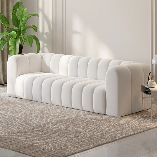 Modern Curved Upholstered Sofa