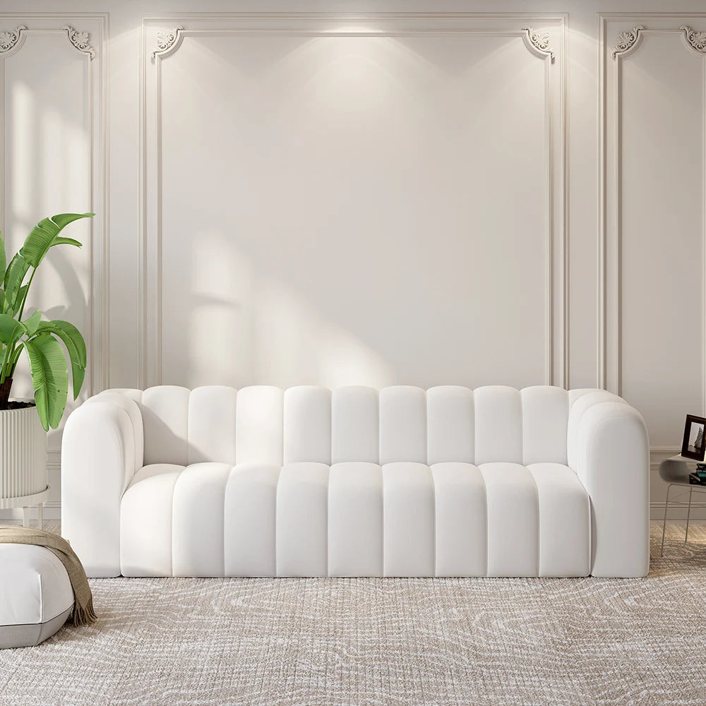 Modern Curved Upholstered Sofa