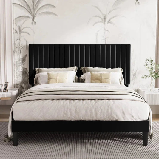 Modern Black Upholstered Bed