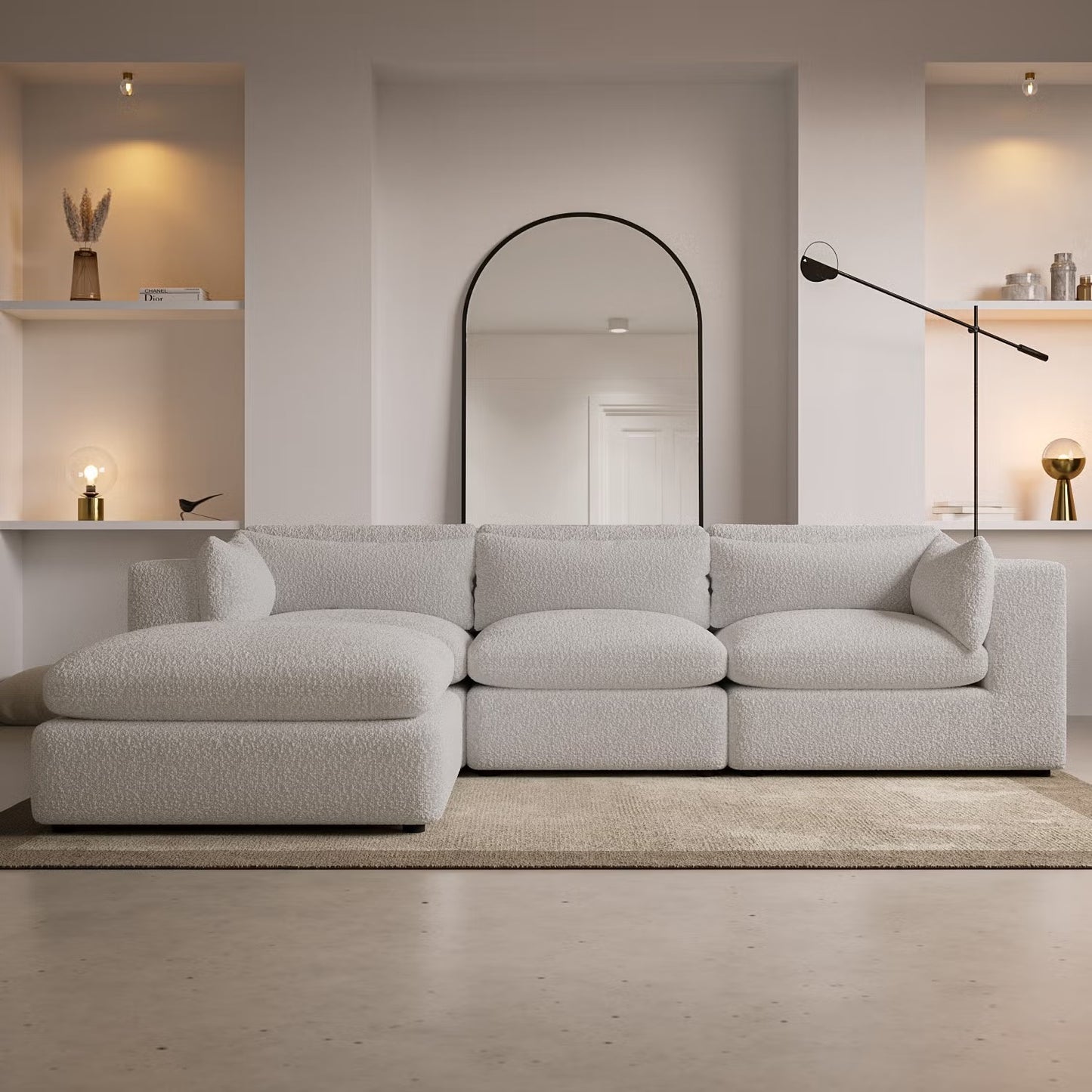 Stylish Modern 3 Seater L Shaped Sofa