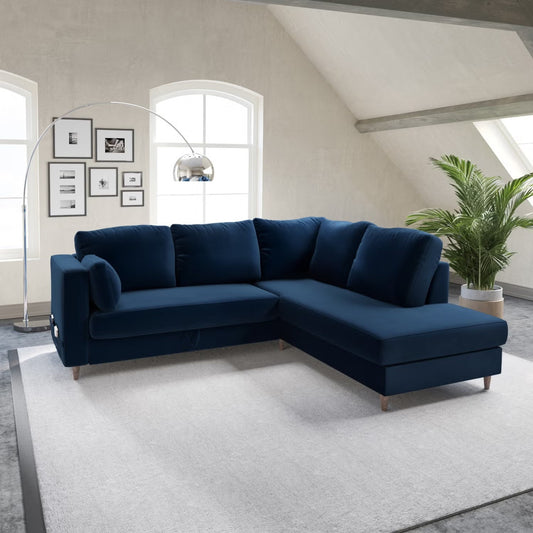 Blue L Shaped Sofa