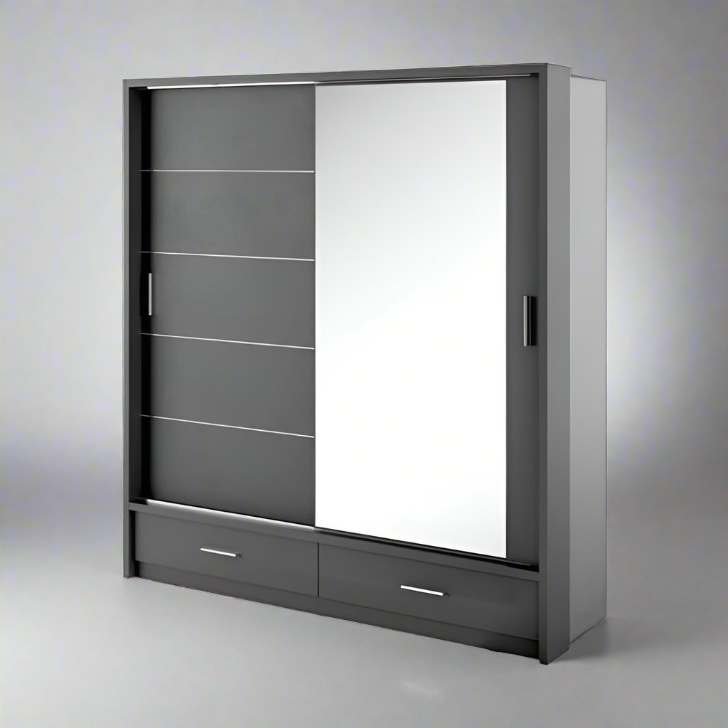 Elegant Sliding Wardrobe with Mirror