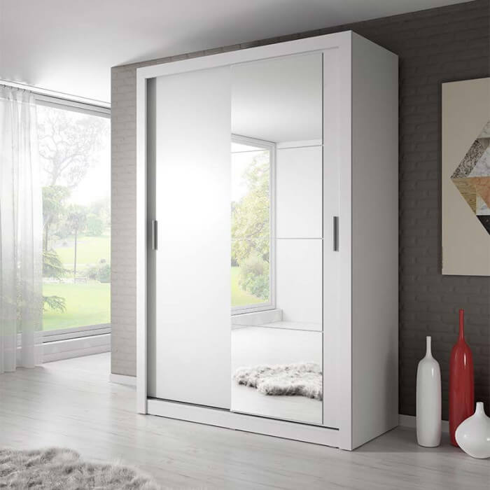 Trendy Wardrobe with Mirror